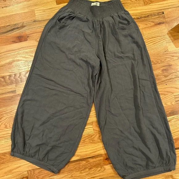 NATURAL LIFE Charcoal linen blend pants - Picture 2 of 6